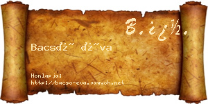Bacsó Éva névjegykártya