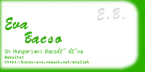 eva bacso business card